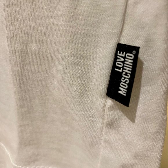 BNWT - Love Moschino White Backpack Logo T-Shirt - Picture 3 of 4